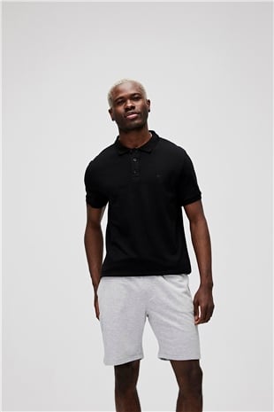 Stark Siyah Polo Yaka Erkek T-Shirt