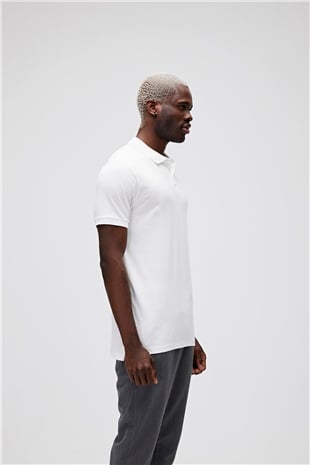 Pure Off-White Beyaz Polo Yaka Erkek T-Shirt