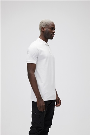 Stark Off-White Beyaz Polo Yaka Erkek T-Shirt