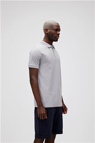 Stark Duman Gri Polo Yaka Erkek T-Shirt