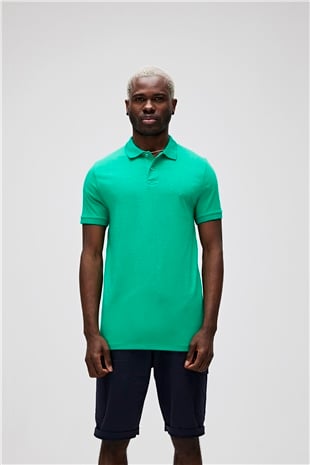 Pure Yeşil Polo Yaka Erkek T-Shirt