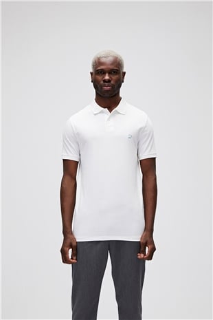 Pure Off-White Beyaz Polo Yaka Erkek T-Shirt