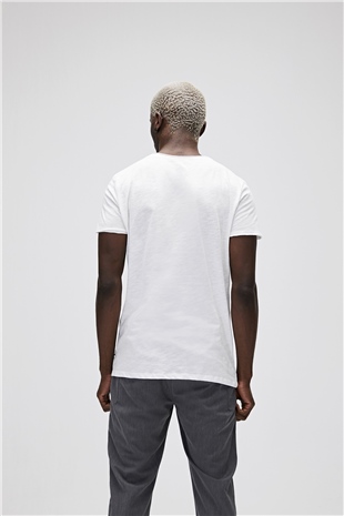 Bad Bear O-Neck T-Shirt Off-White Beyaz Basic Erkek Tişört 