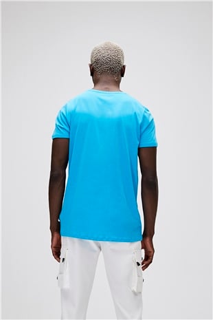 Bear Tee T-Shirt Mavi Baskılı Erkek Tişört