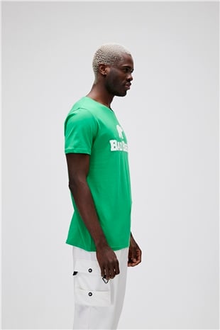 Bear Tee T-Shirt Yeşil Baskılı Erkek Tişört