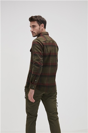 Woodant Haki Yeşil Erkek Oduncu Gömlek