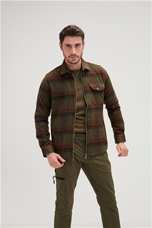 Woodant Haki Yeşil Erkek Oduncu Gömlek