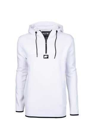 Defence Half-Zip Hoodie Beyaz Yarım Fermuarlı Kapüşonlu Erkek Sweatshirt