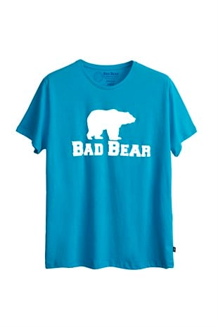 Bear Tee T-Shirt Mavi Baskılı Erkek Tişört
