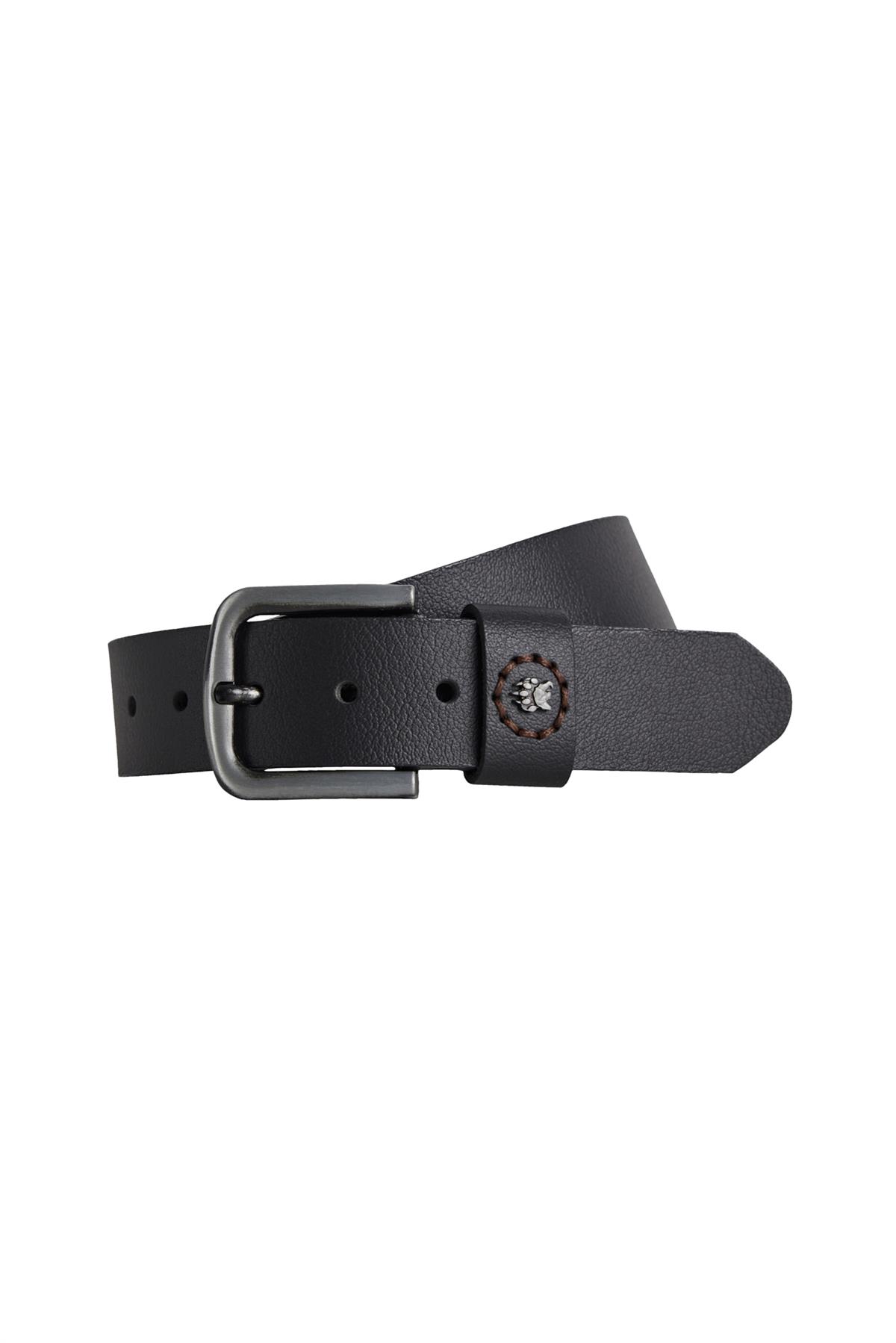 Bad Print Belt Siyah Deri Erkek Kemer