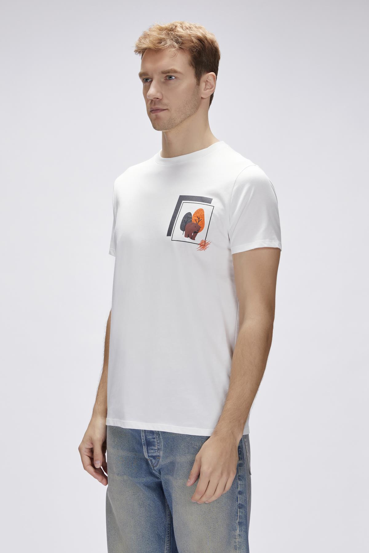 Bain Off-White Mens Printed T-Shirt