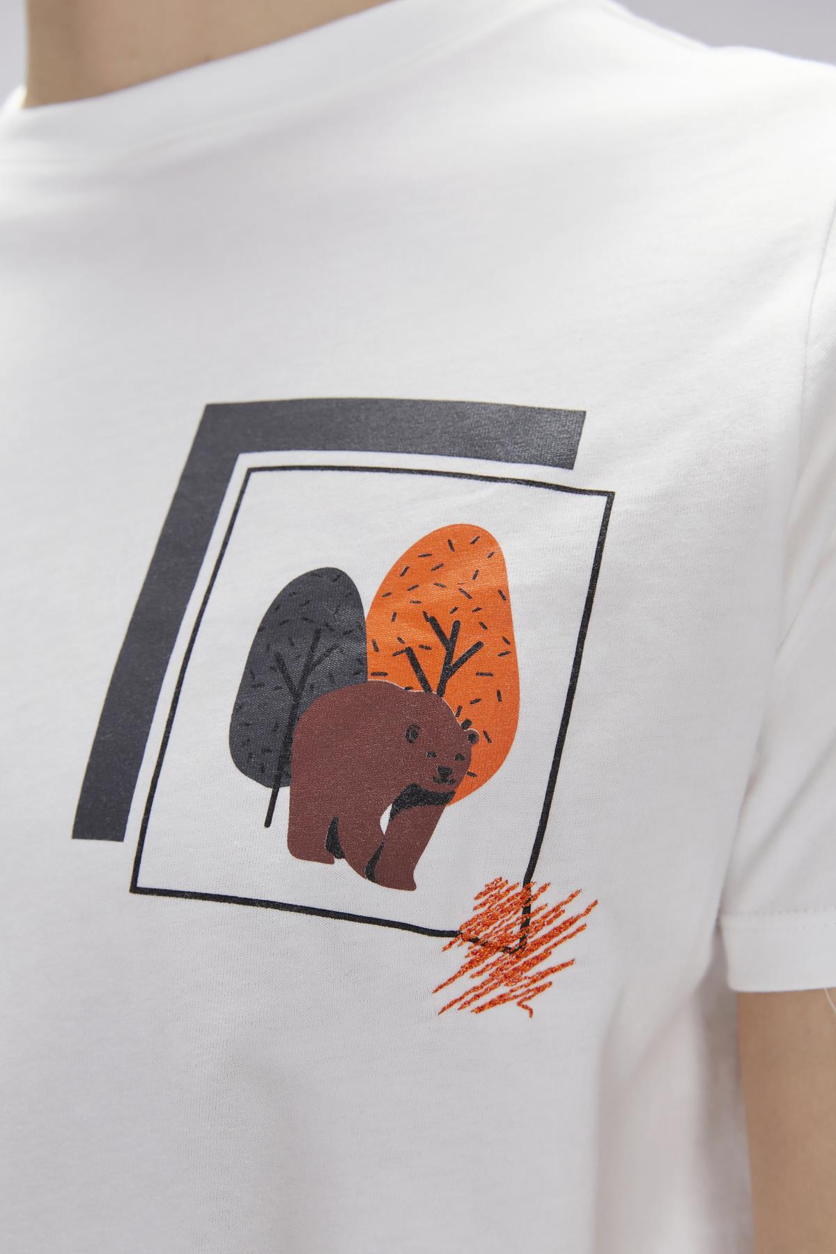 Bain Off-White Mens Printed T-Shirt