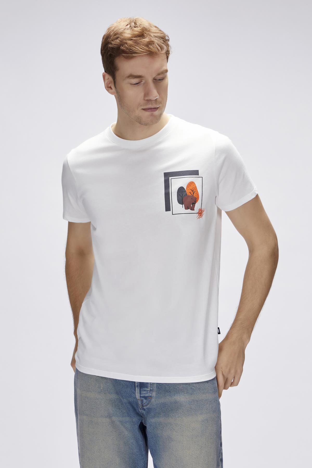 Bain Off-White Mens Printed T-Shirt