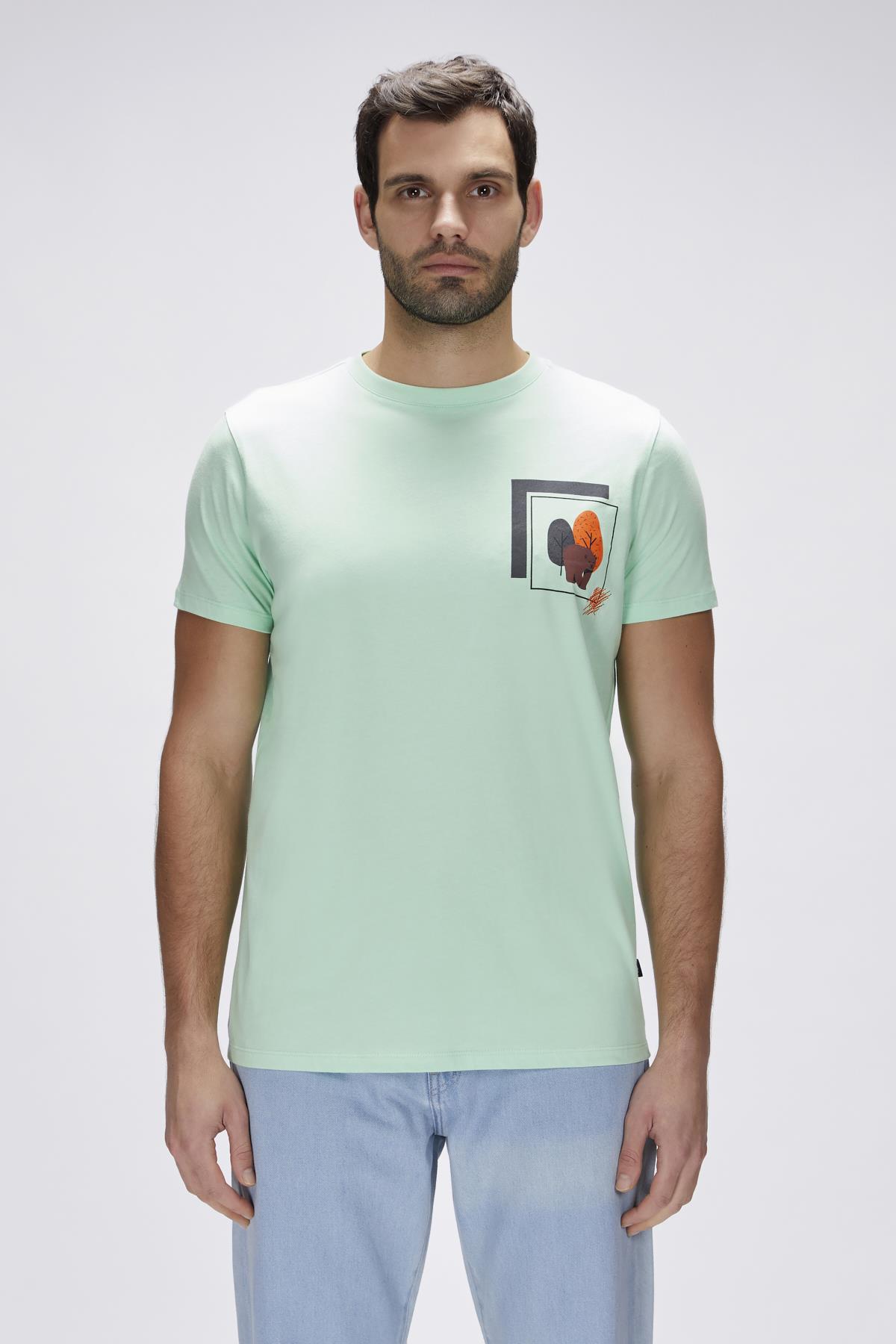 Bain Green Fig Mens Printed T-Shirt