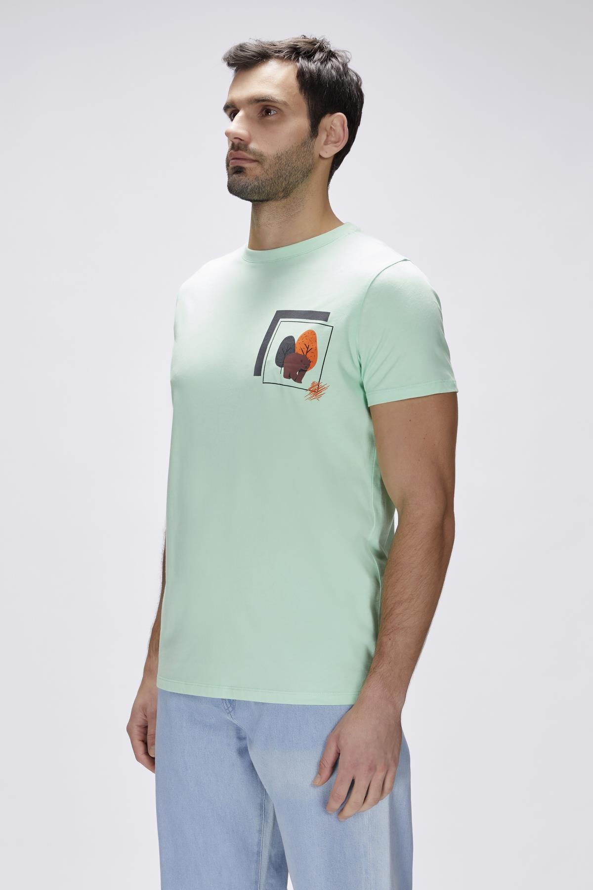 Bain Green Fig Mens Printed T-Shirt