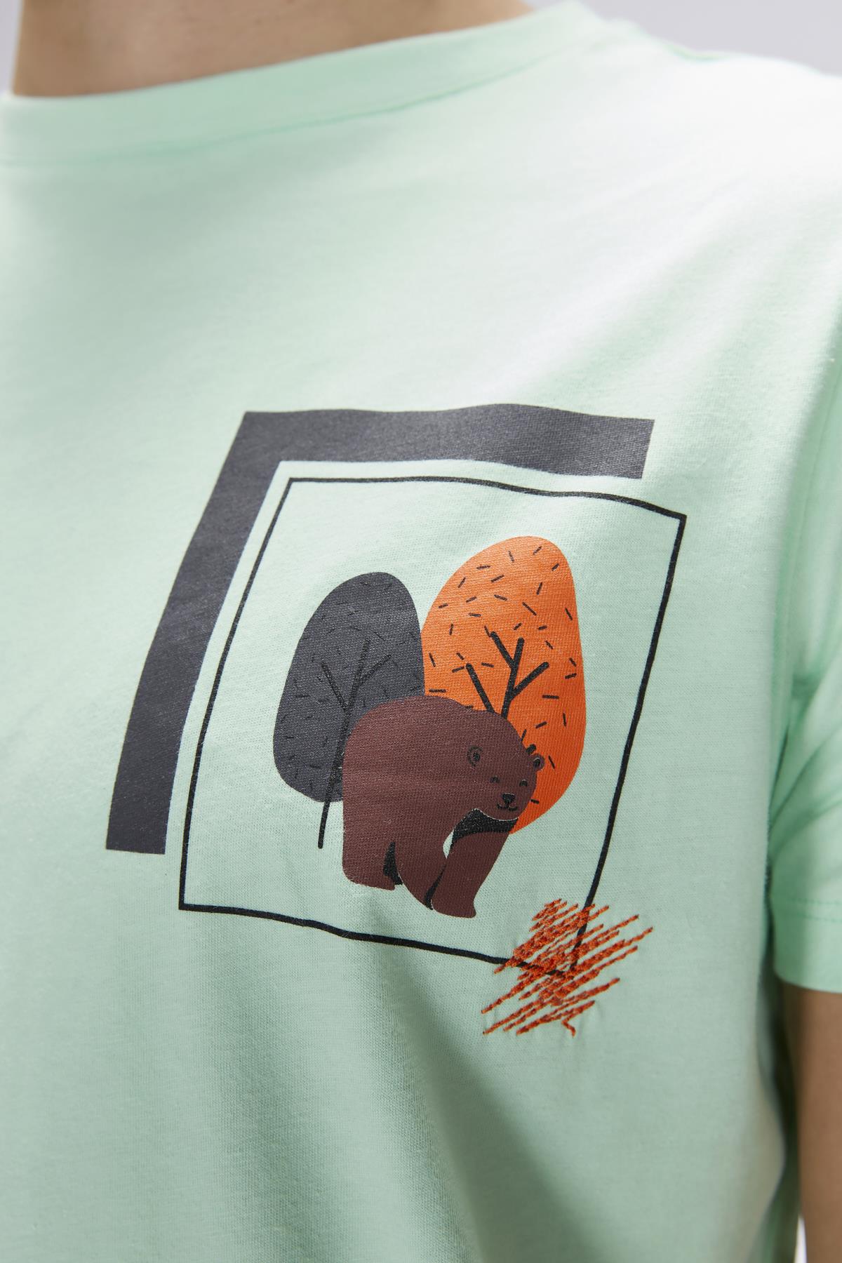 Bain Green Fig Mens Printed T-Shirt