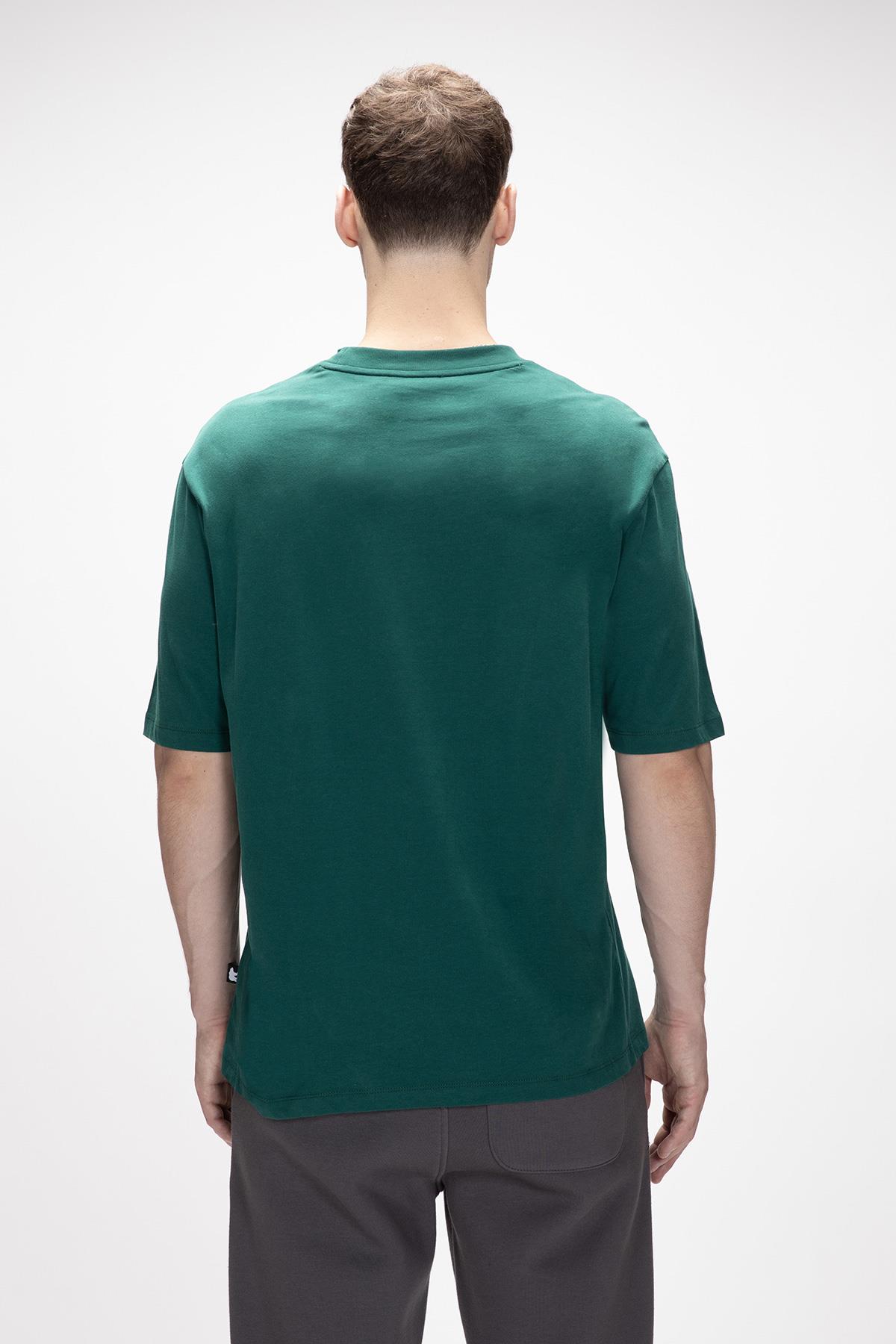 Collage Orman Yeşili Basic Erkek T-Shirt