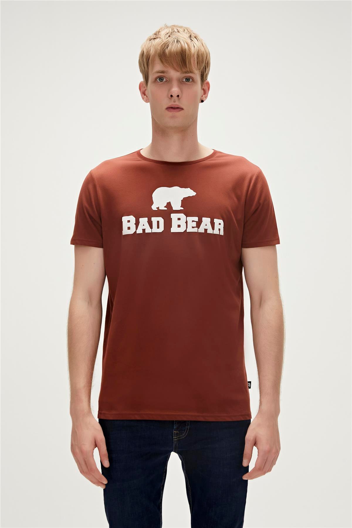 Bear Tee T-Shirt Woody Kahverengi Logo Baskılı Erkek Tişört 