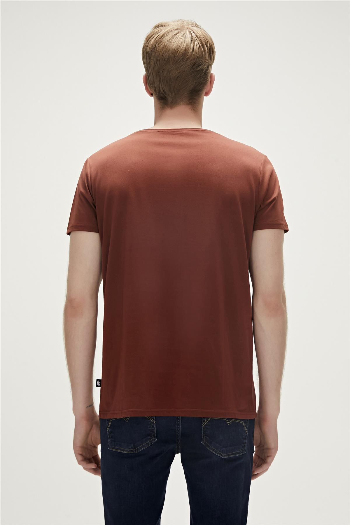 Bear Tee T-Shirt Woody Kahverengi Logo Baskılı Erkek Tişört 