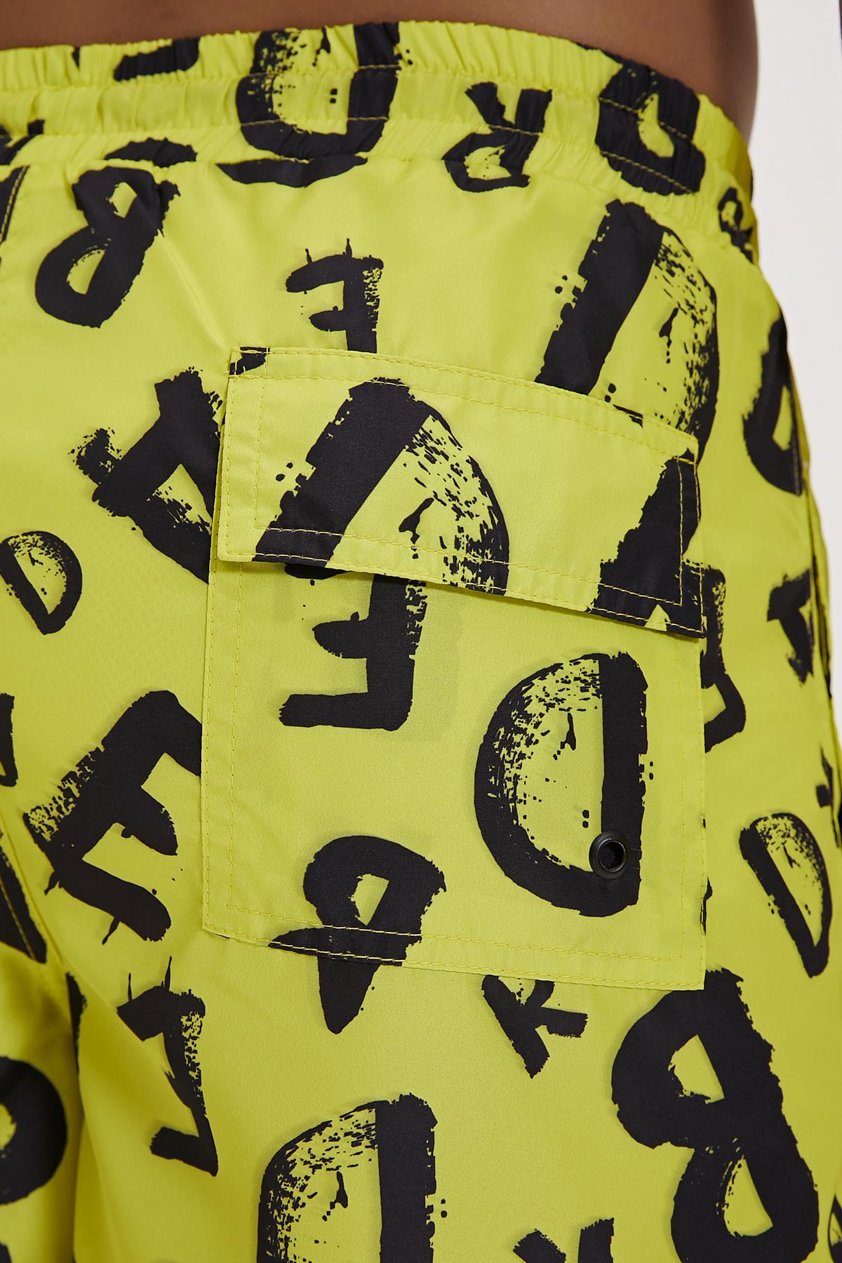 Bling Yeşil Baskılı Erkek Deniz Şortu