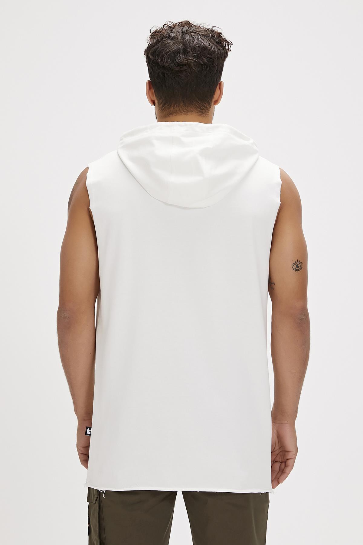 Bolt Beyaz Erkek Hoodie Sweatshirt