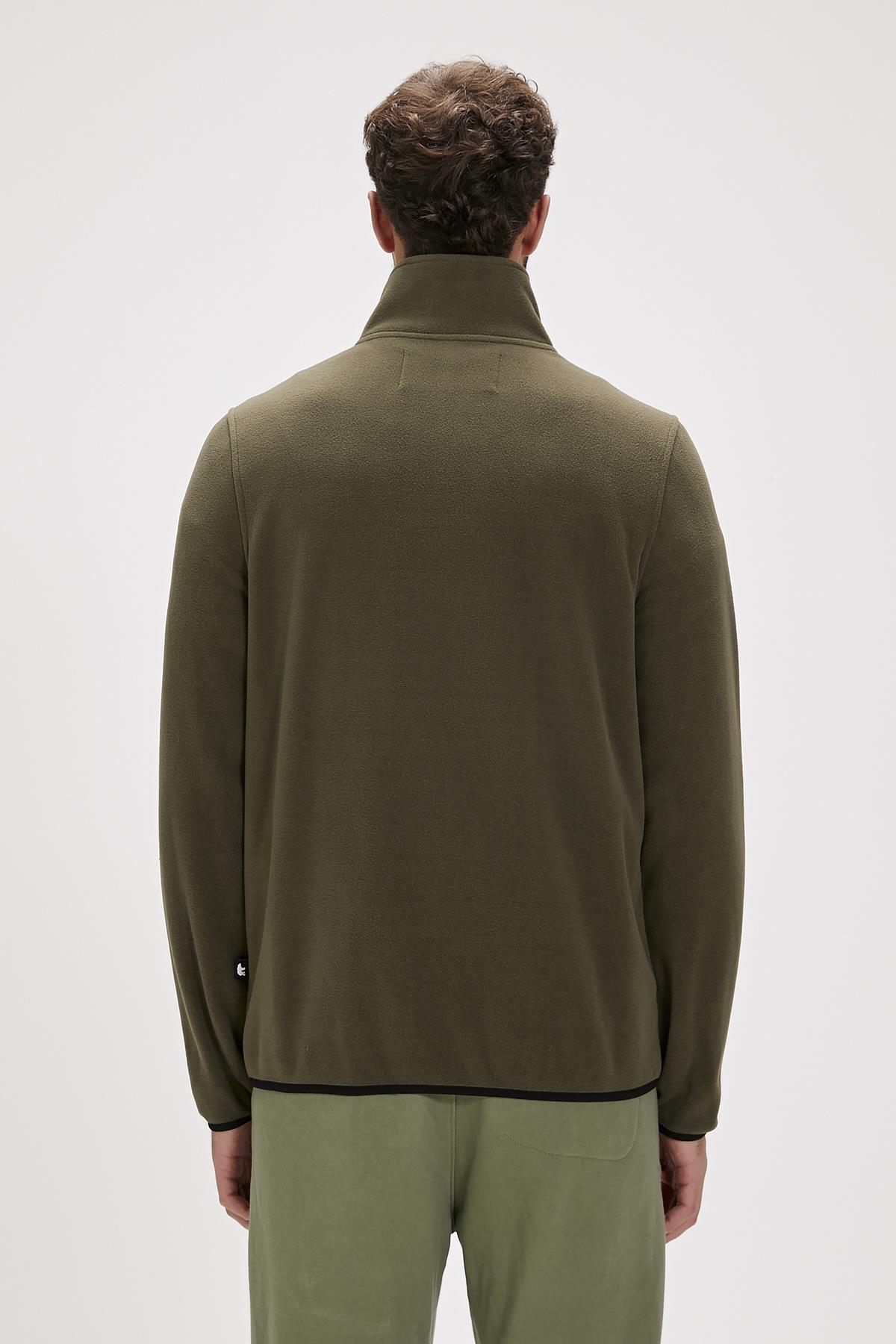 Bowie Full-Zip Haki  Fermuarlı Erkek Polar Sweatshirt