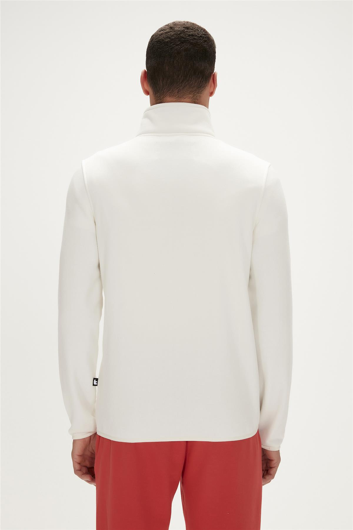 Bowie Full-Zip Marshmallow Beyaz  Fermuarlı Erkek Polar Sweatshirt