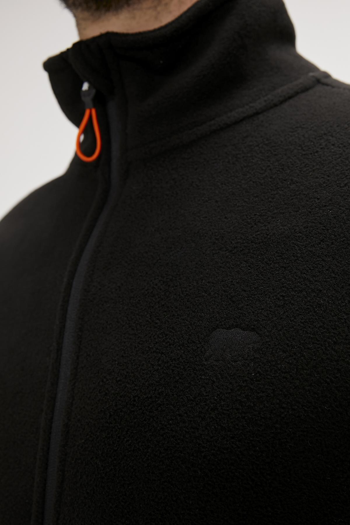 Bowie Full-Zip Siyah Fermuarlı Erkek Polar Sweatshirt