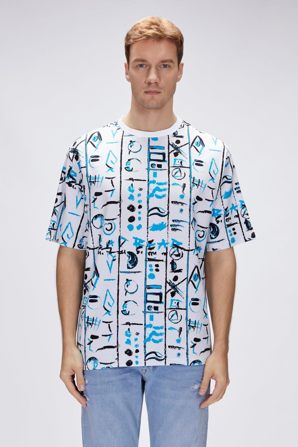 Rudy Beyaz Erkek Oversize Tişört