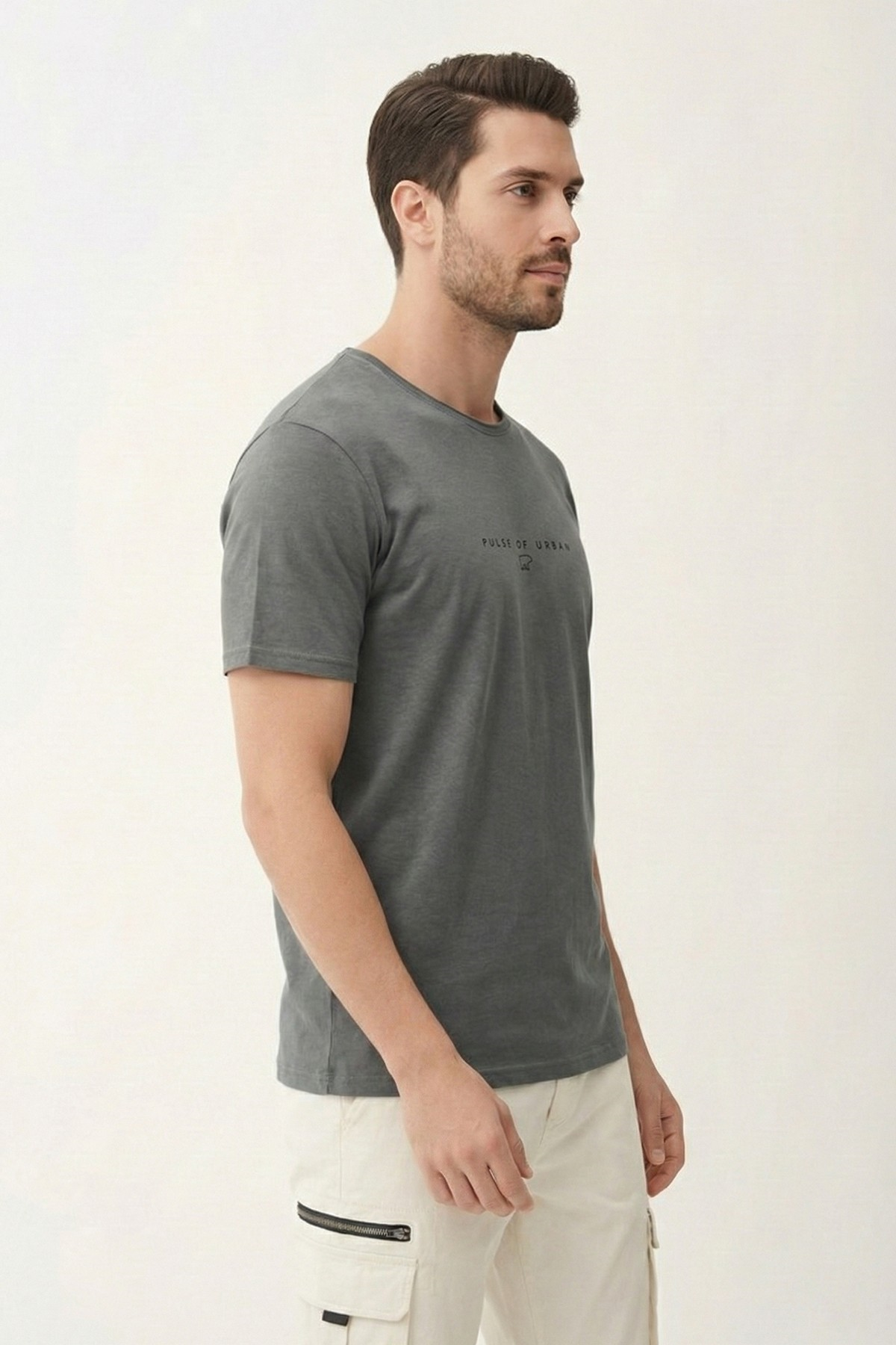 PULSE T-SHIRT PRINTED T-SHIRT ANTRASİT  MAN T-SHIRT PULSE T-SHIRTPULSE T-SHIRT