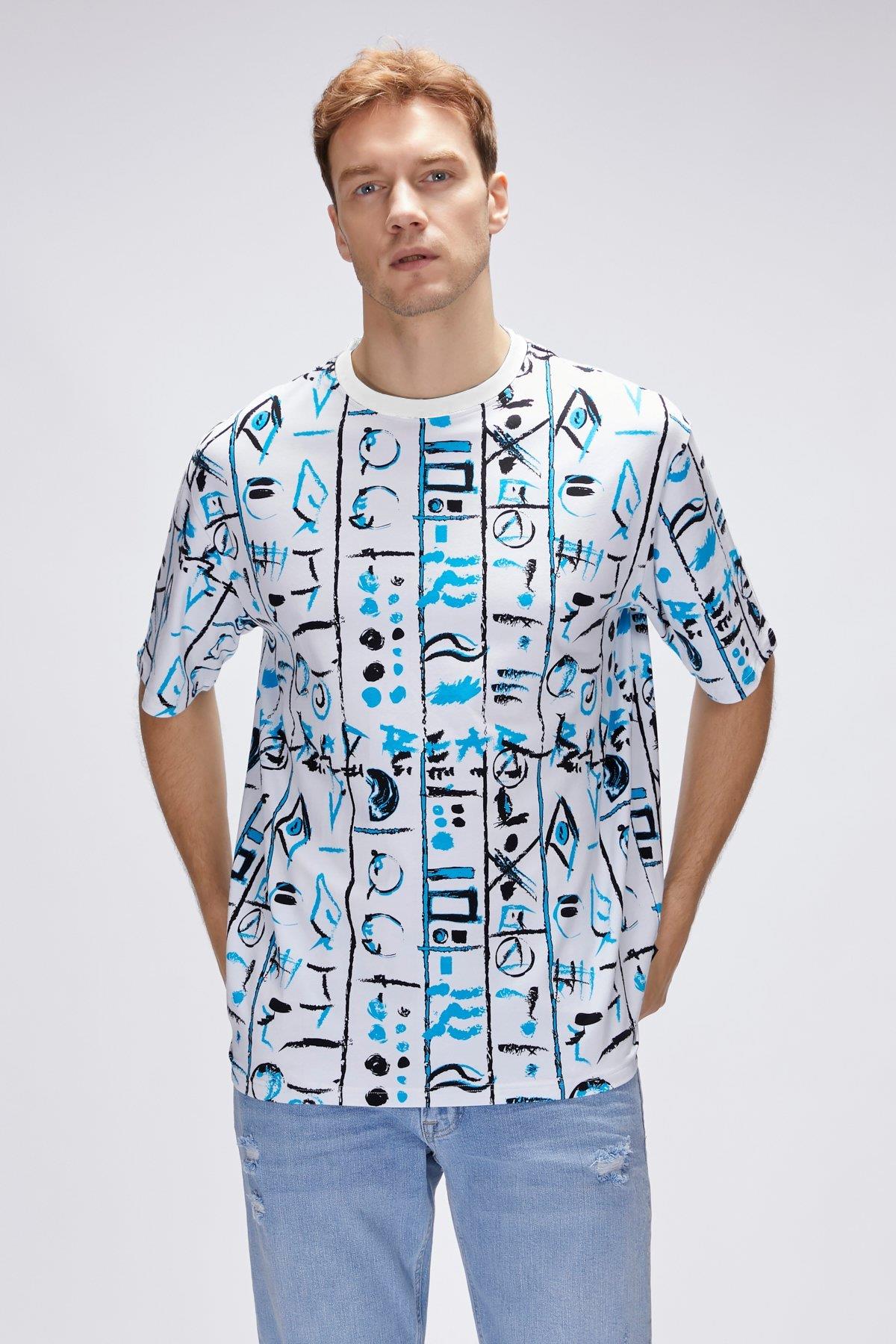 Rudy Beyaz Erkek Oversize Tişört