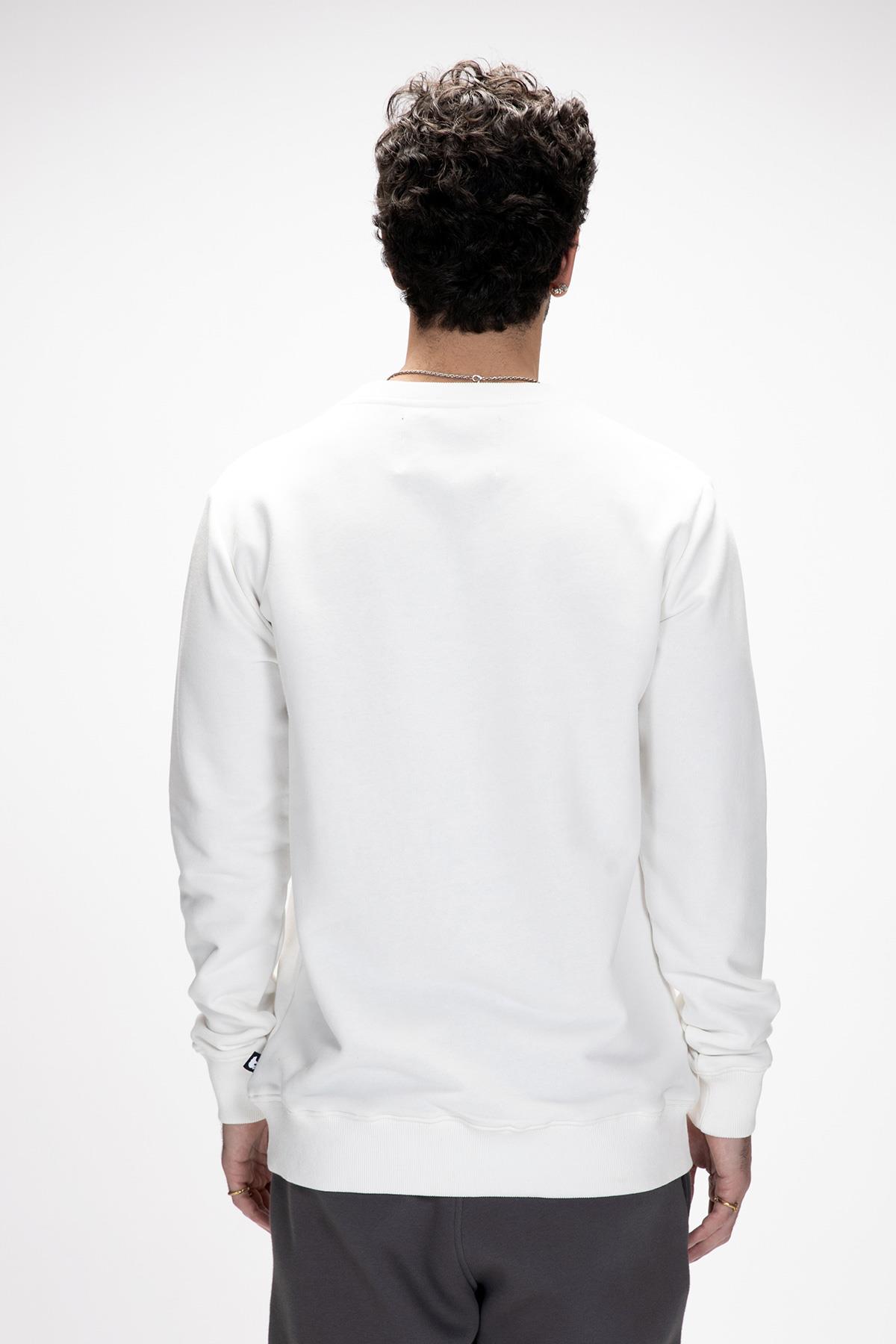 Inner Beyaz Crewneck Erkek Sweatshirt
