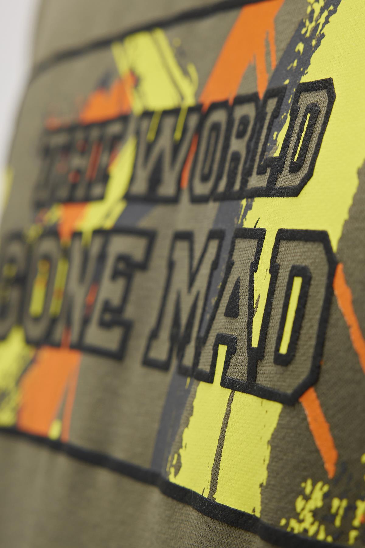 Caen Haki Erkek Baskılı Sweatshirt