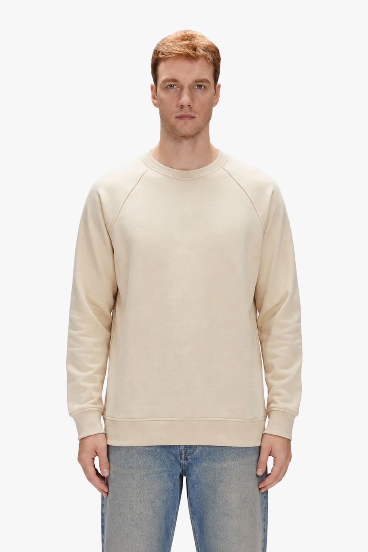 Born To Chill Bej Sırt Baskılı Erkek Sweatshirt