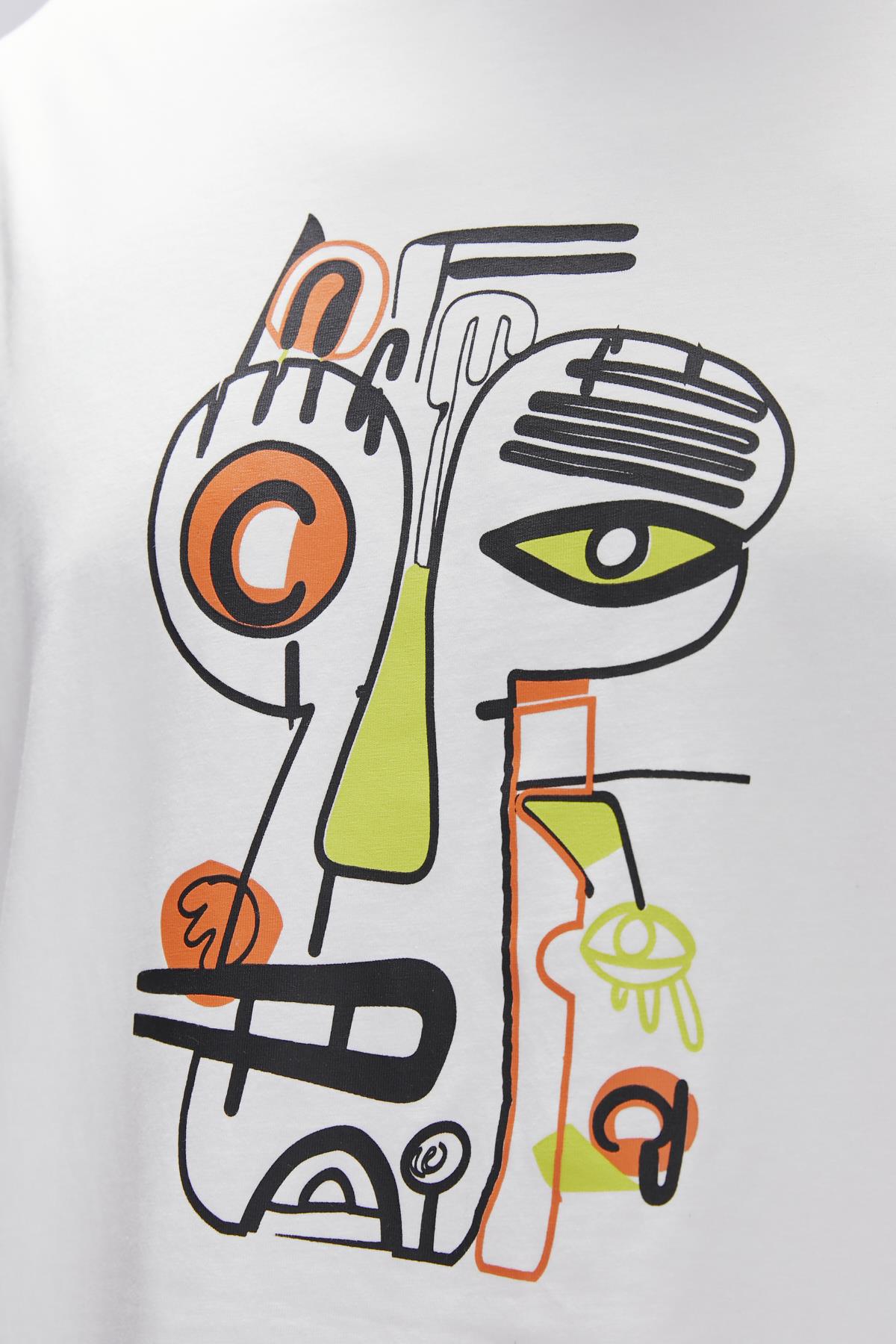 Collis Beyaz Erkek Baskılı Tişört