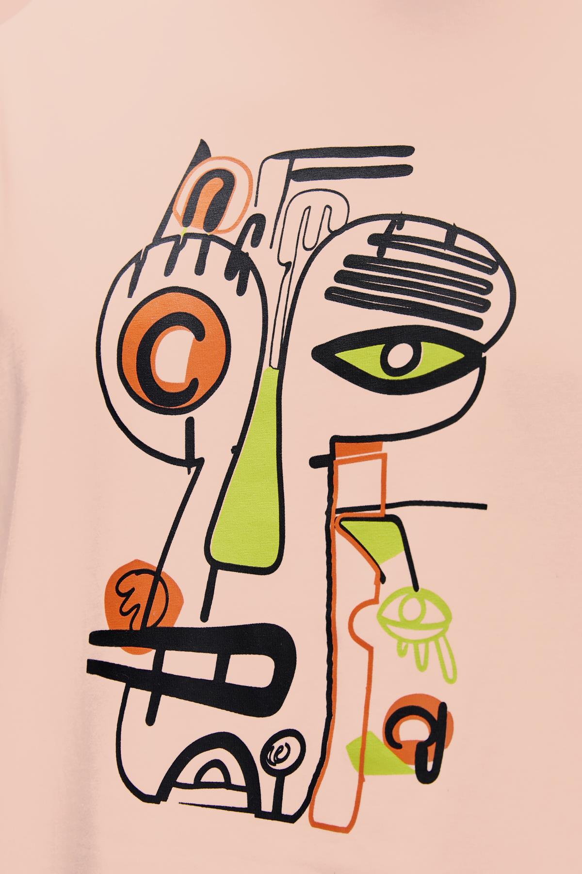 Collis Mellow Peach Mens Printed T-Shirt