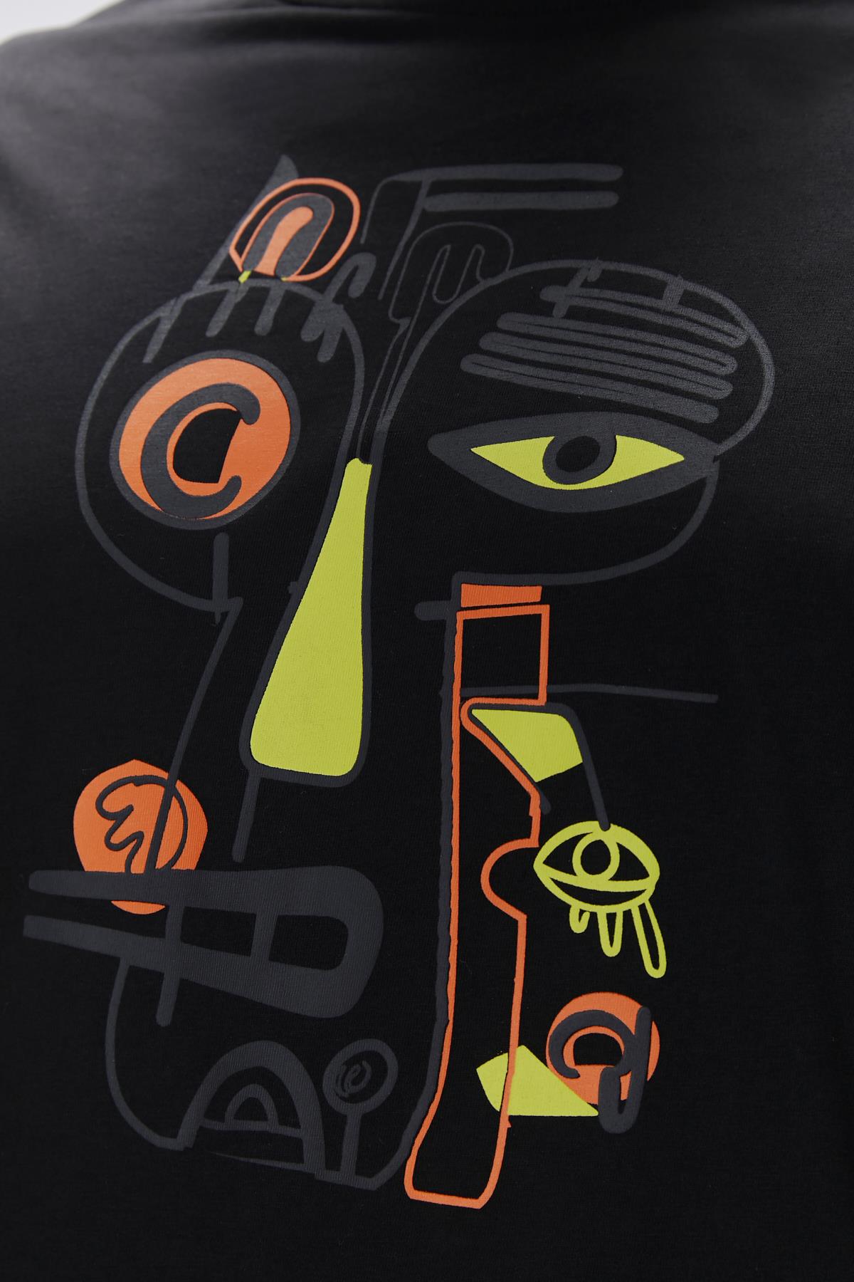 Collis Siyah Erkek Baskılı Tişört