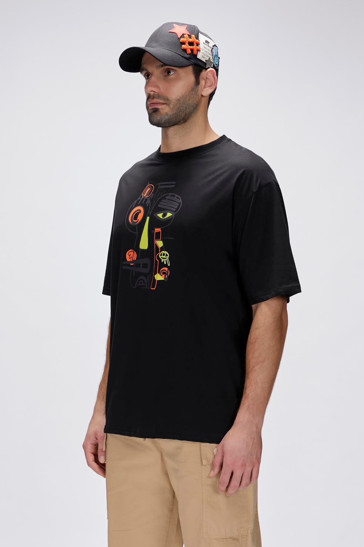 Collis Siyah Erkek Baskılı Tişört