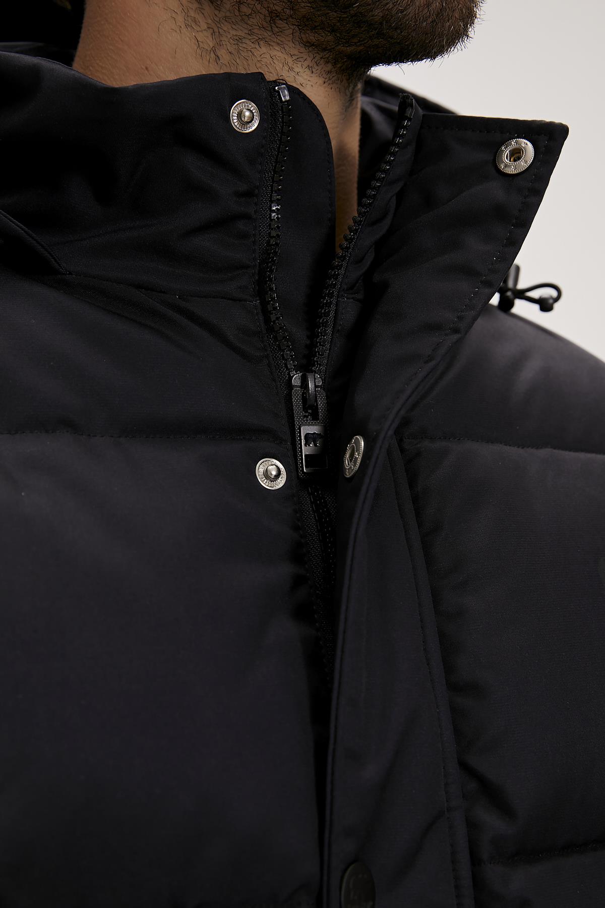 Colonel Puffer Siyah Erkek Kapüşonlu  Mont