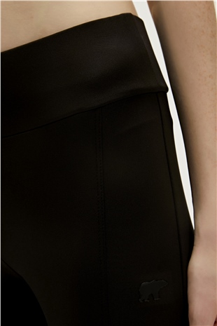 Cut Out Siyah Uzun Kadın Tayt