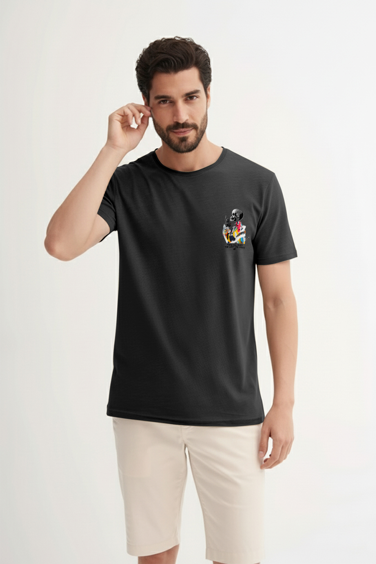 HURT T-SHIRT PRINTED T-SHIRT SİYAH  MAN T-SHIRT HURT T-SHIRTHURT T-SHIRT