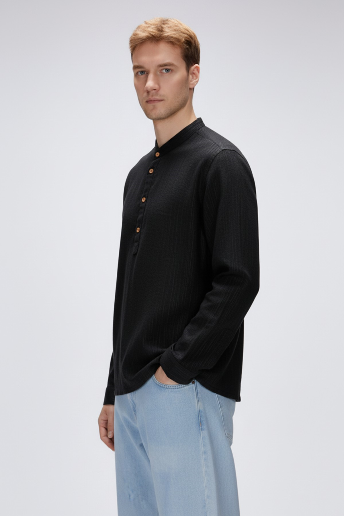 GUIDE SHIRT BASIC SHIRT SİYAH DÜĞMELİ MAN SHIRT GUIDE SHIRTGUIDE SHIRT