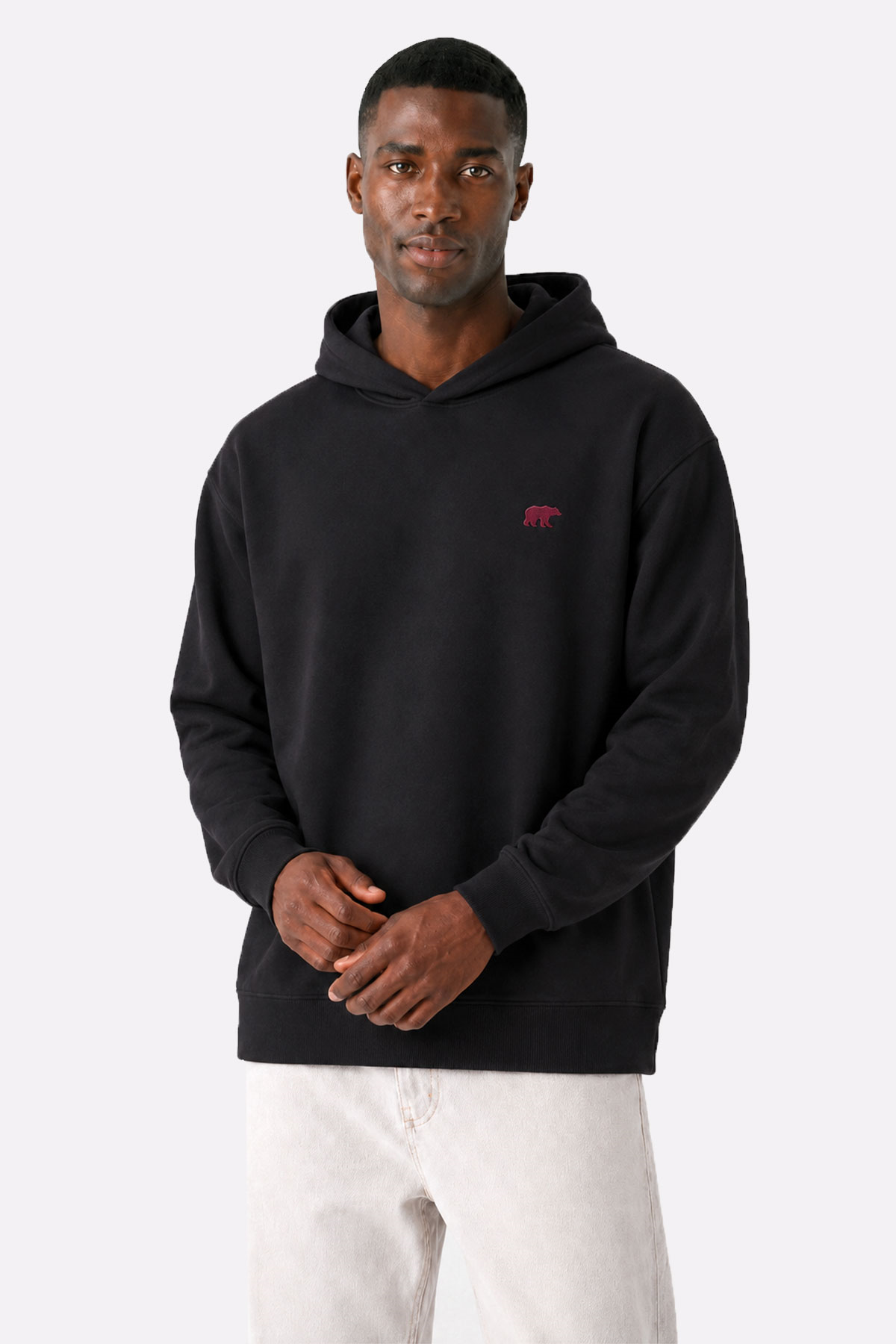Steap Light Siyah Sırt Baskılı Kapüşonlu Erkek Sweatshirt