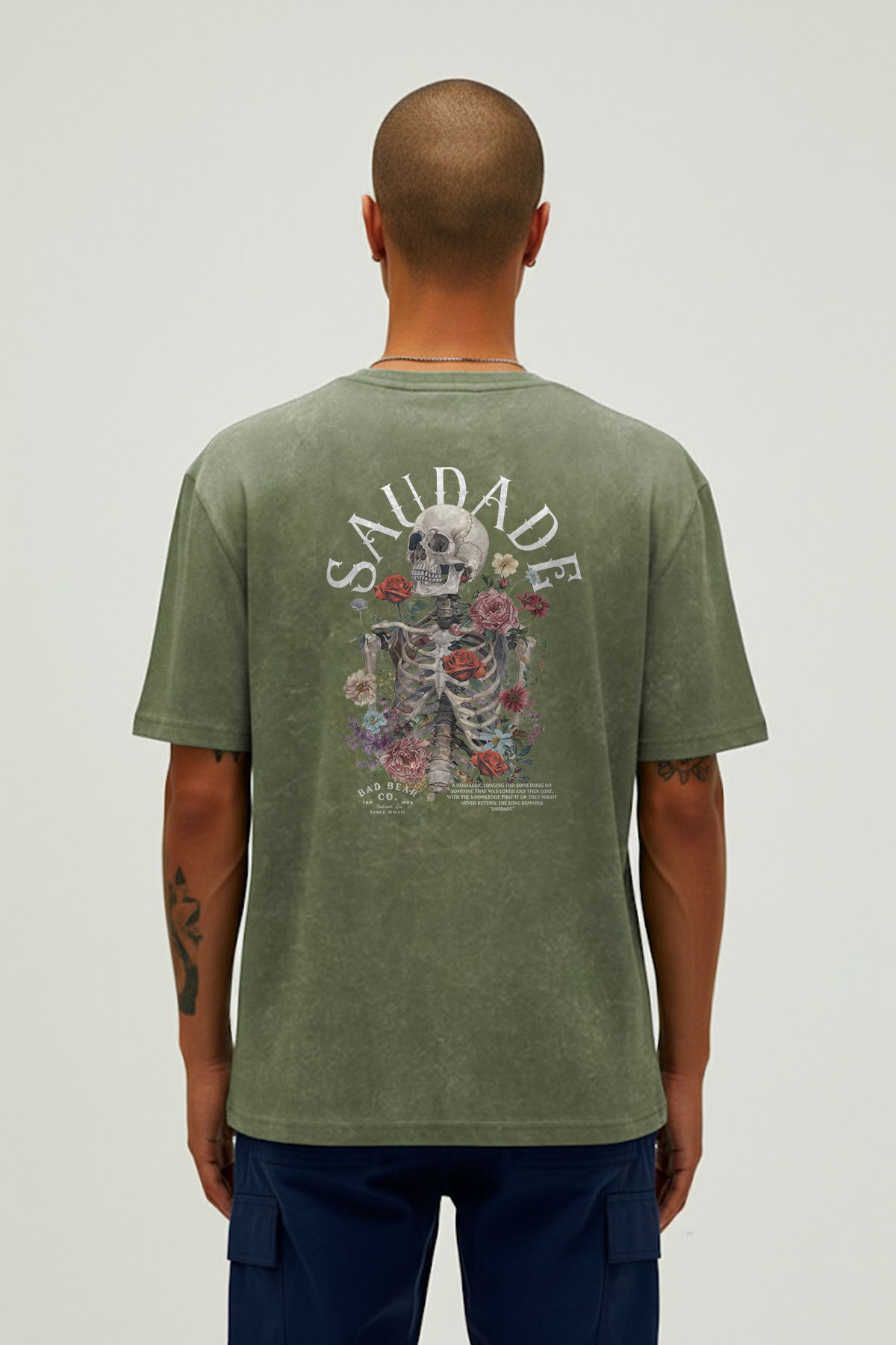 SAUDADE T-SHIRT PRINTED T-SHIRT SOLUK YEŞİL  MAN T-SHIRT SAUDADE T-SHIRTSAUDADE T-SHIRT