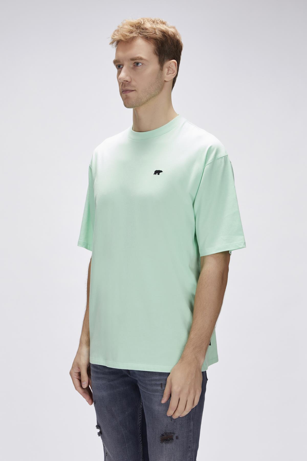 Damon Yeşil Erkek Oversize Tişört