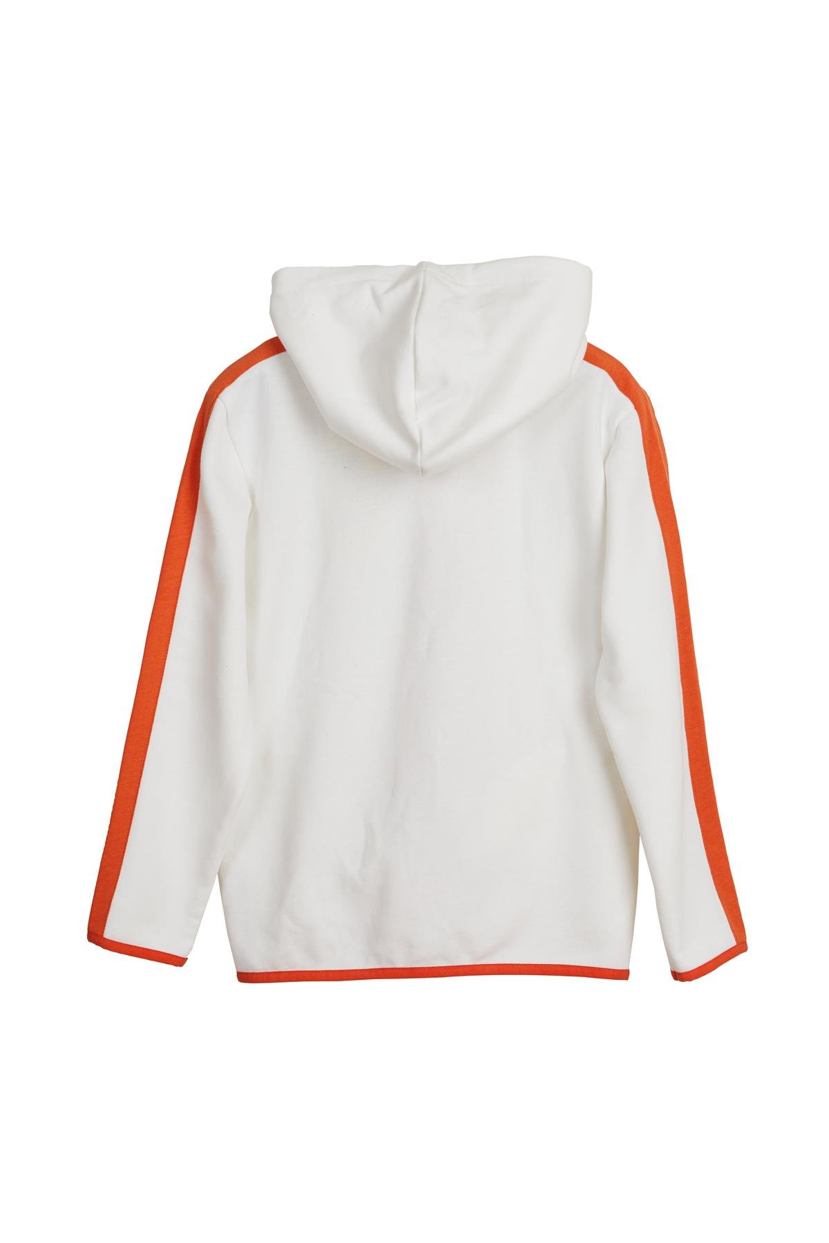 Darrel Full-Zip Beyaz Çocuk Kapüşonlu Sweatshirt