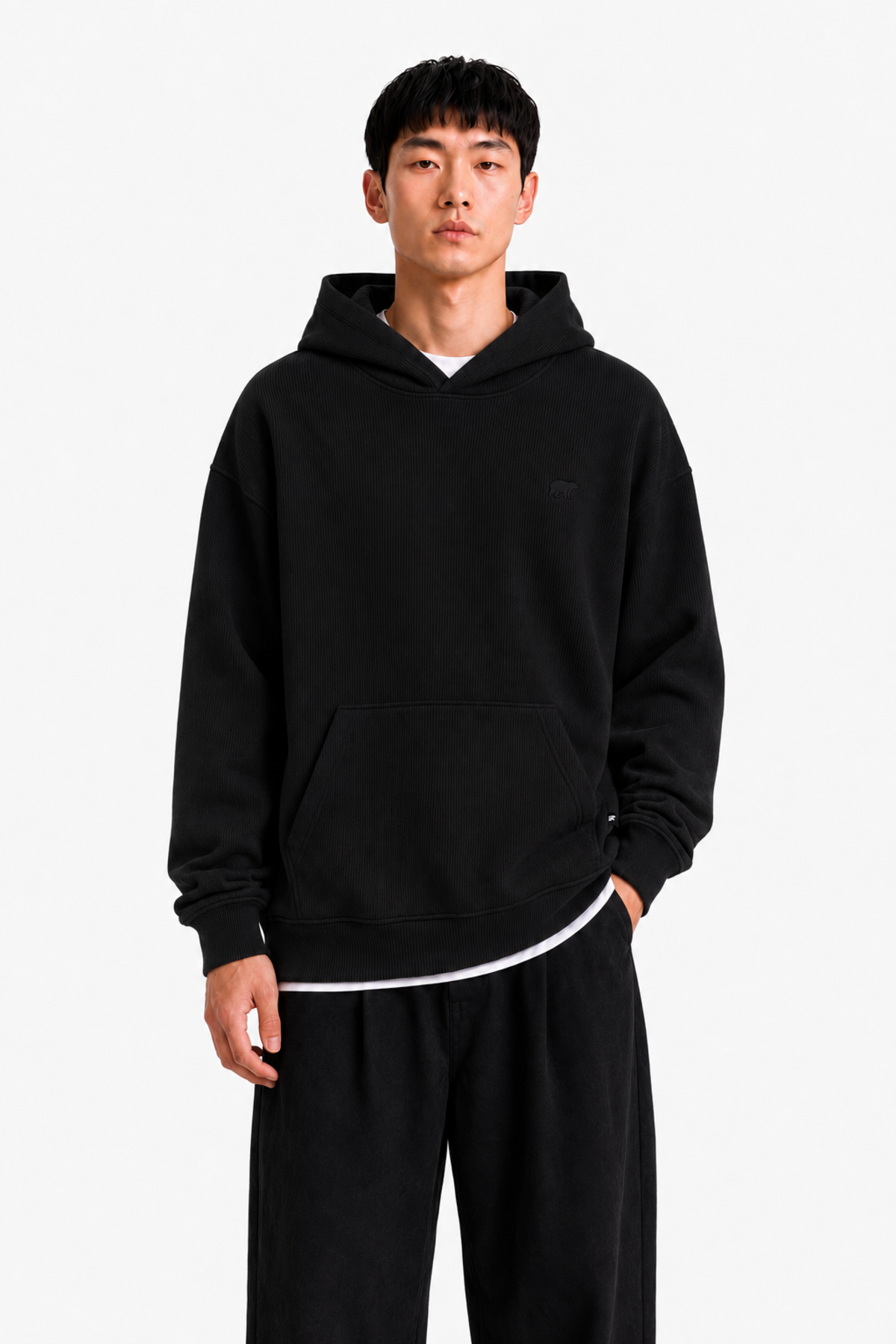 Hammerfall Siyah Basic Kapüşonlu Erkek Sweatshirt