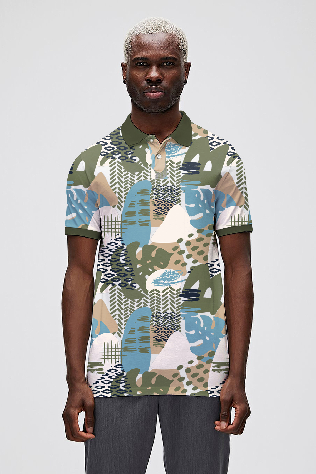 BOTA POLO NECK T-SHIRT PRINTED POLO SOLUK YEŞİL  MAN T-SHIRT BOTA POLO NECK T-SHIRTBOTA POLO NECK T-SHIRT