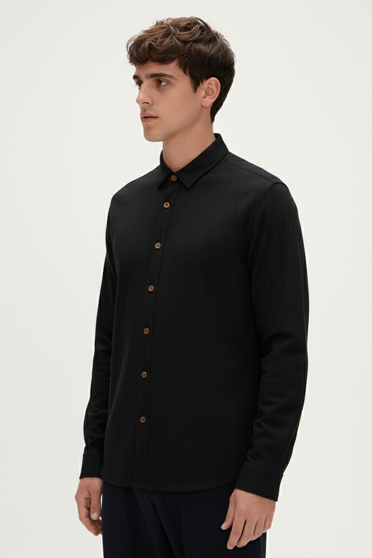 FRUITY SHIRT BASIC SHIRT SİYAH DÜĞMELİ MAN SHIRT FRUITY SHIRTFRUITY SHIRT