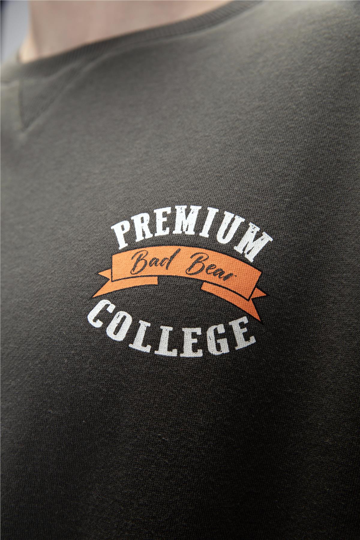 Vecna Füme Yeşil Baskılı Oversize Erkek Baskılı Sweatshirt